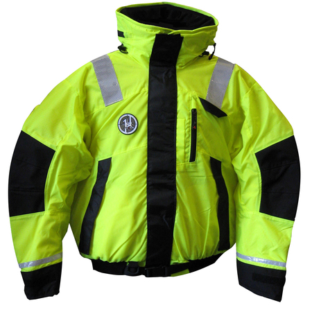 FIRST WATCH Hi-Vis Flotation Bomber Jacket - Hi-Vis Yellow/Black - Lar AB-1100-HV-L